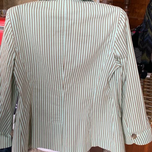 Randy Kemper green and brown striped blazer. Worn once - Picture 3 of 5